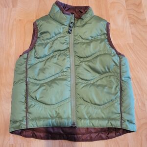 REI Goose Down Reversible Green Puffer Vest Size 3T
